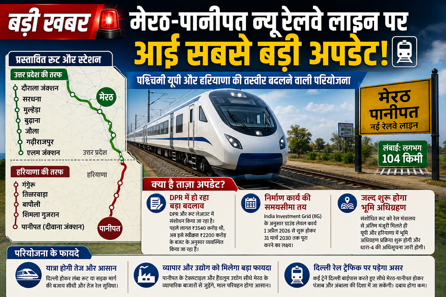 मेरठ-पानीपत न्यू रेलवे लाइन