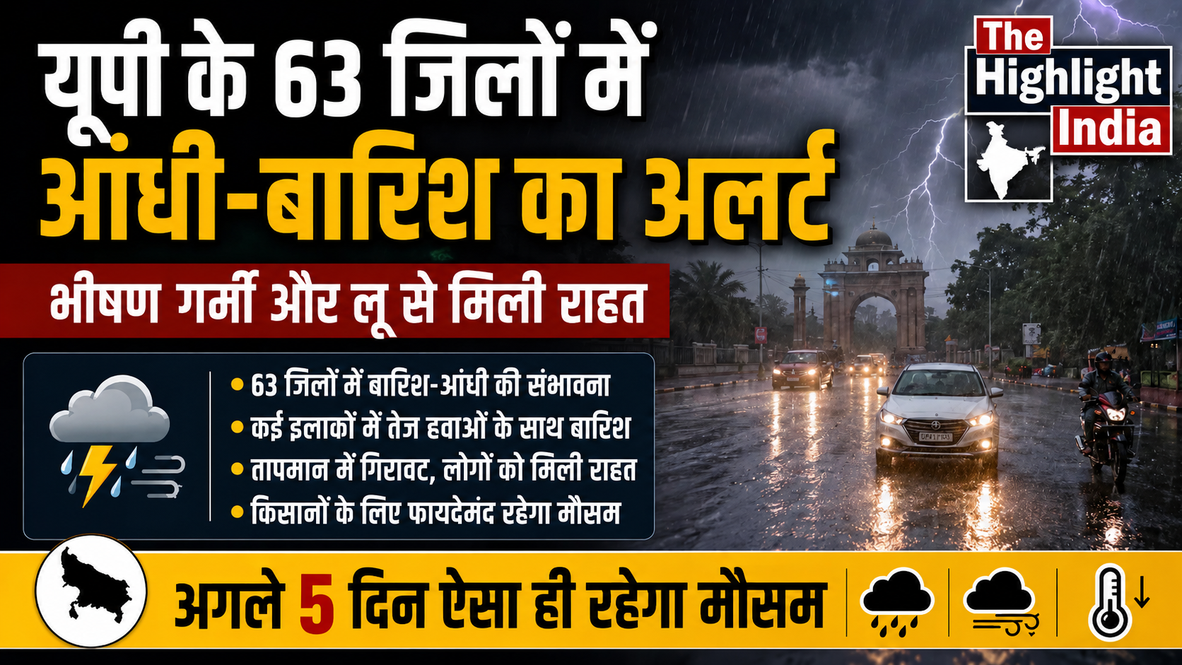 यूपी में बदलेगा मौसम का मिजाज, आंधी-बारिश के साथ तापमान में गिरावट